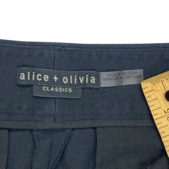 Alice + Olivia Pants Women 2 Black Stacey Slim Stretch Ankle Office Chic Trouser - Picture 14 of 15
